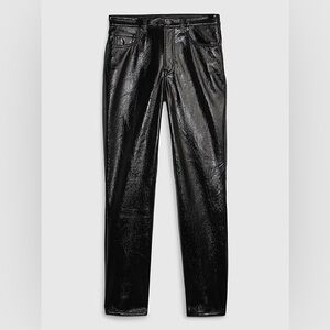 GAP Coated Black High Rise Vegan Patent Leather Vintage Slim Pants - Size 30